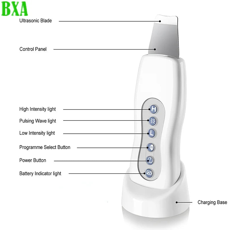 New Beauty Star Powerful Ultrasonic Face Cleaner Skin Scrubber Ultrasound Vibration Massager Ultrasound Peeling Clean Tone Lift