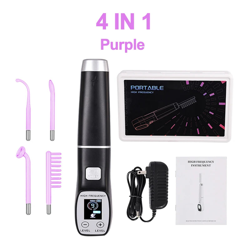 New Apparatus High Frequency Facial Massager Machine For Hair Face Anti Aging Therapy Acne Tool Neon&Argon Wands Skin Beauty Spa