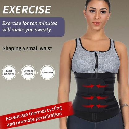 1Pcs Women Waist Trainer Slimming Body Shaper Fitness Belt Weight Loss Fat Burning Sport Girdle Sweat Trimmer Workout Shapewear