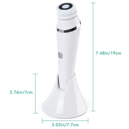 New Electric Facial Cleansing Brush with 4 Brush Heads 3 Modes Skincare Waterproof Wireless Facial Cleansing Device