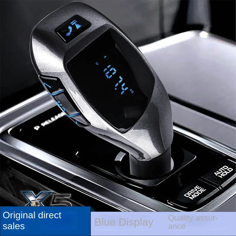 X5 Car Bluetooth Wireless Fm Transmitter compatible Hands-free Mp3 Player Usb Charging Port Supports U Disk Tf Card