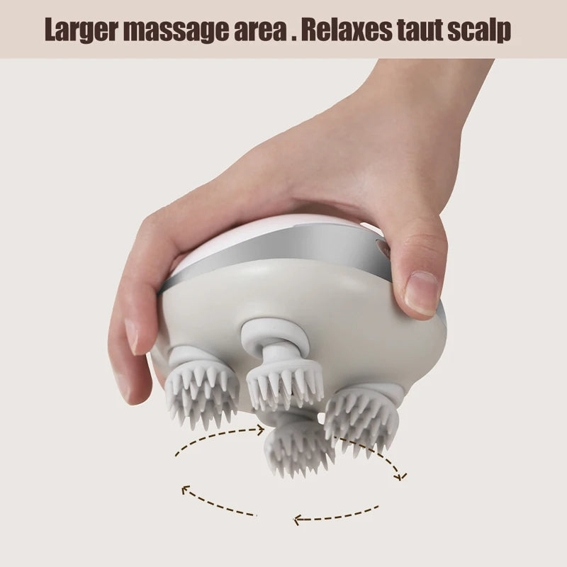 Electric Head Massager Health Care Relax Anti-stress Body Shoulder Deep Tissue Wireless Scalp Massage Kneading Vibration Device