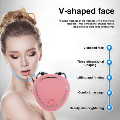 USB EMS Facial Massager Microcurrent Face Lifting Machine Roller Skin Tightening Rejuvenation Beauty Charg Facial Anti Wrinkle