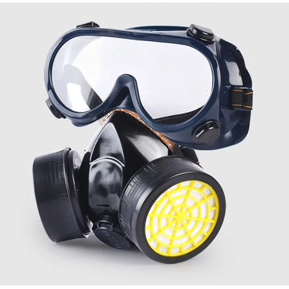 BXA Dustproof Gas Mask Half Face Mask Safety Organic Chemical Anti Dust Filters with PC Goggles PM2.5 Breathing Respirator Mask