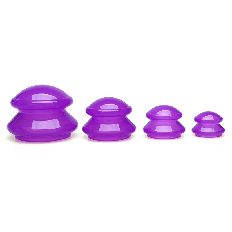 4pcs Silicone Vacuum Cupping Massager for Back GuaSha Cup Body Suction Ventosas Anti-Cellulite Skin Lift Cupping Jars Slim