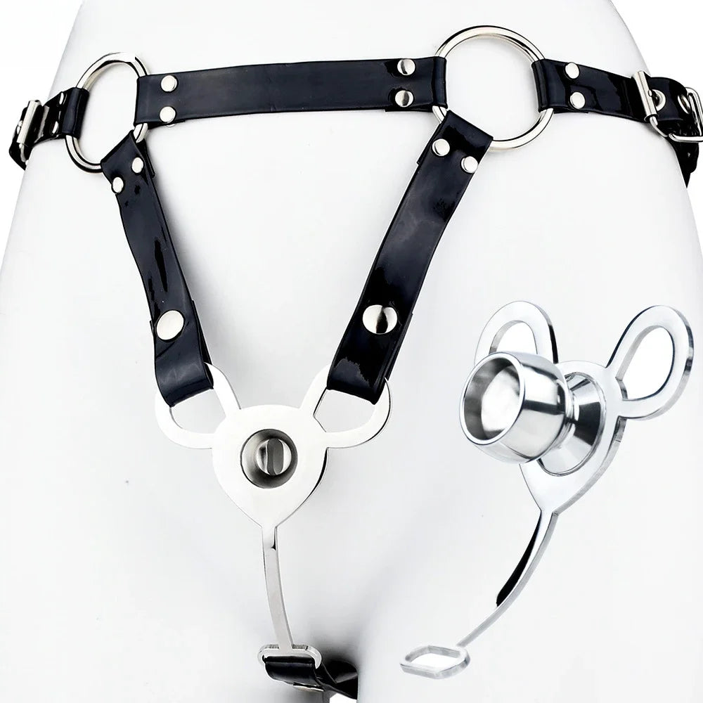 Wearing Stainless Steel Men's Flat Plate Negative Chastity Lock, Mannequin Urethral Tray, Cock Cage Sheet, Adult Sex Erotic Toys