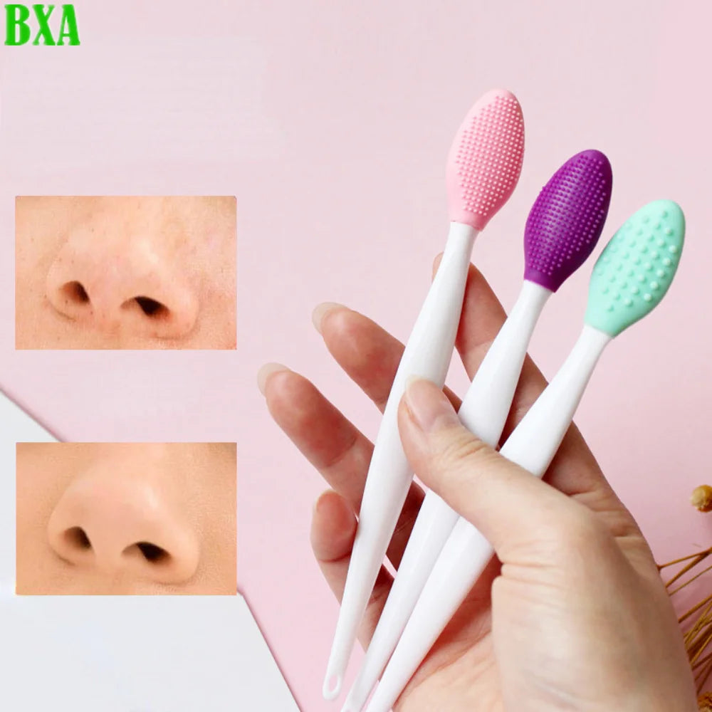 Clean Blackhead Removal Brushes Tools With Replacement Head Nasal Wash Face Silicone Brush Beauty Skin Care Exfoliating Nose