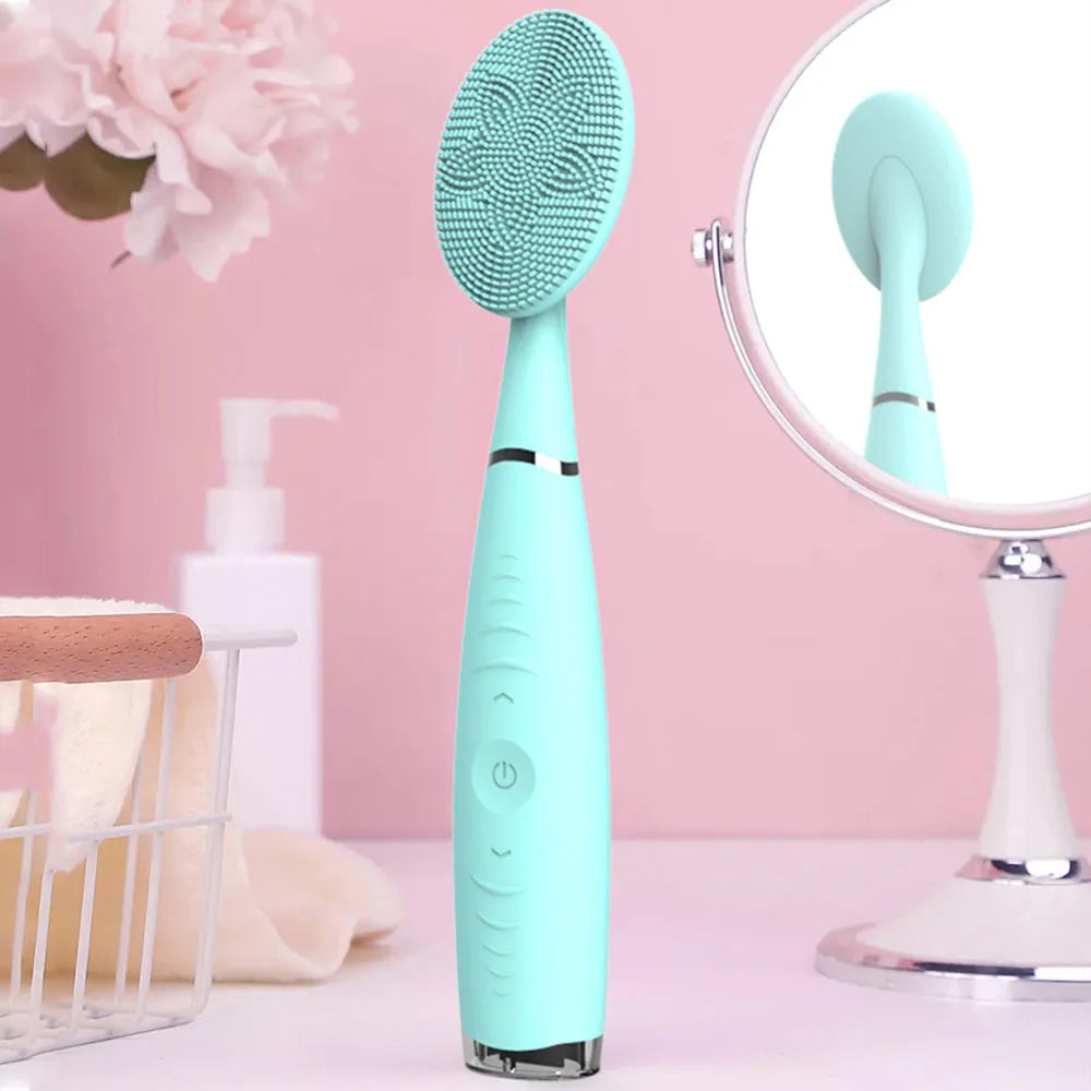 Electric Sonic Facial Cleaning Brushes Silicone Face Massager Lift Cleanshing Tool Blackhead Remover Brush for Dropshipping