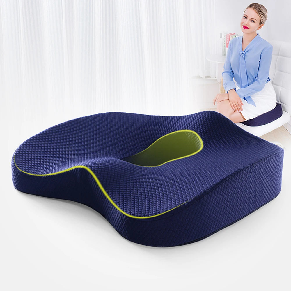 NEW Memory Foam Cushion Orthopedic Pillow Tailbone Office Chair Cushion Support Waist Back Pillow Car Seat Hip Massage Pad