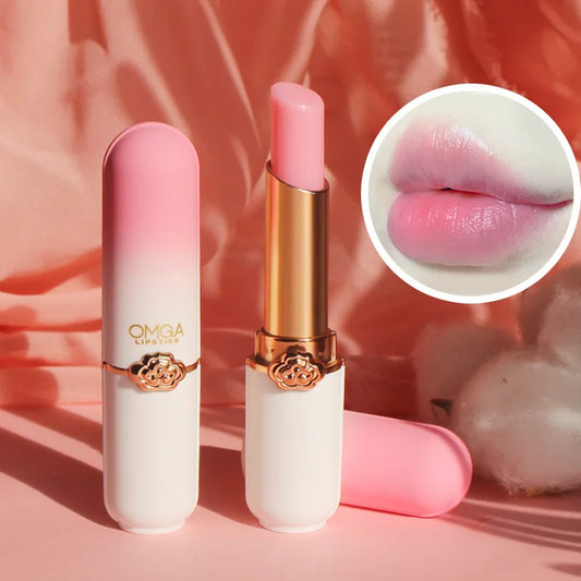 1pc Peach Color Lip Balm Crystal Temperature Change Lipstick Girl Moisturizing LongLasting Lip Gloss Makeup Lip Repair Cosmetic