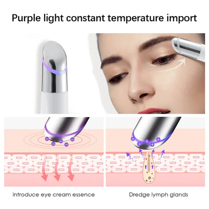 Lift Eye Skin Electric Eye Massager Vibration Heated Blue Purple Red Light Eye Care Pen Anti Dark Circle Removal Wrinkle