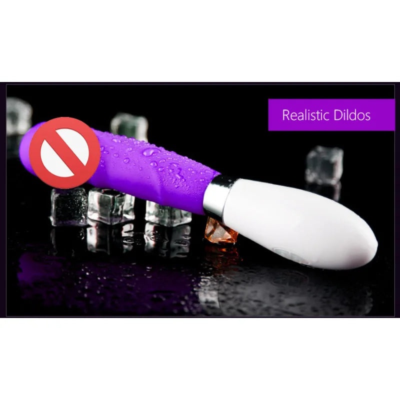 1PCS Powerful Realistic Dildos 10-Frequency G-Spot Mute Wand Massager Vibrators Masturbator Sex Toys for Woman Female