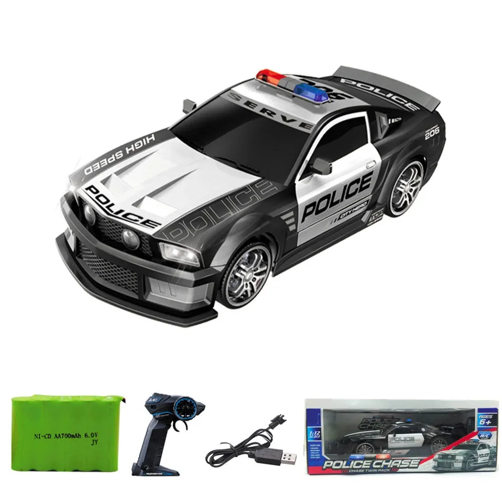 2.4Ghz 1/12 Super Rc Car Radio Remote Control Cars Toy with Lights Durable Chase Drift Vehicle Toys for Boys Kid Child