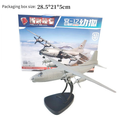 4D Assembled Model 1/144 Former Soviet God of WarAn-12 Young Fox Transport Aircraft Model Military Aircraft Toys Decoration