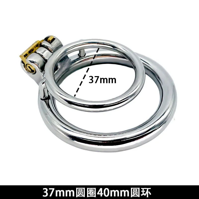 Stainless Steel Penis Double Rings Cock Lock Male Chastity Cages Bondage Device Restraint Sex Toys for Men Adult Training