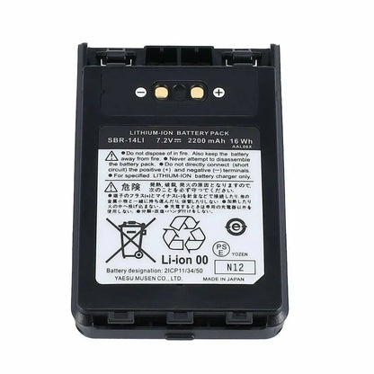 7.2V 2200mAh SBR-14LI Walkie Talkie Battery w/ Belt Clip For Yaesu VX-8R VX-8DR VX-8GR FT-1DR FT1XD FT-2DR FT3R FT3DR FNB-102LI