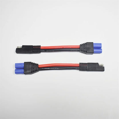 10AWG Silicone Copper Wire, SAE Plug To EC5 Male Connector, Solar Photovoltaic Panel Battery Power Cable, 15cm