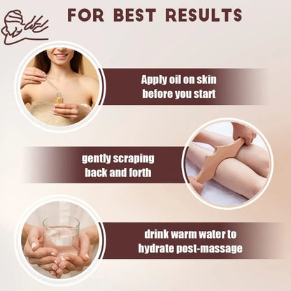 Wooden Gua Sha Scraping Board Wood Lymphatic Drainage Massager Body Sculpting Tools for Anti-Cellulite & Muscle Massage Release