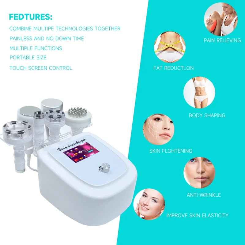 NEW 6 in 1 Lipo Cavitation Ultrasonic Vacuum Body Slimming 80K Sculpting Machine Face Massager Facial Beauty Health Device