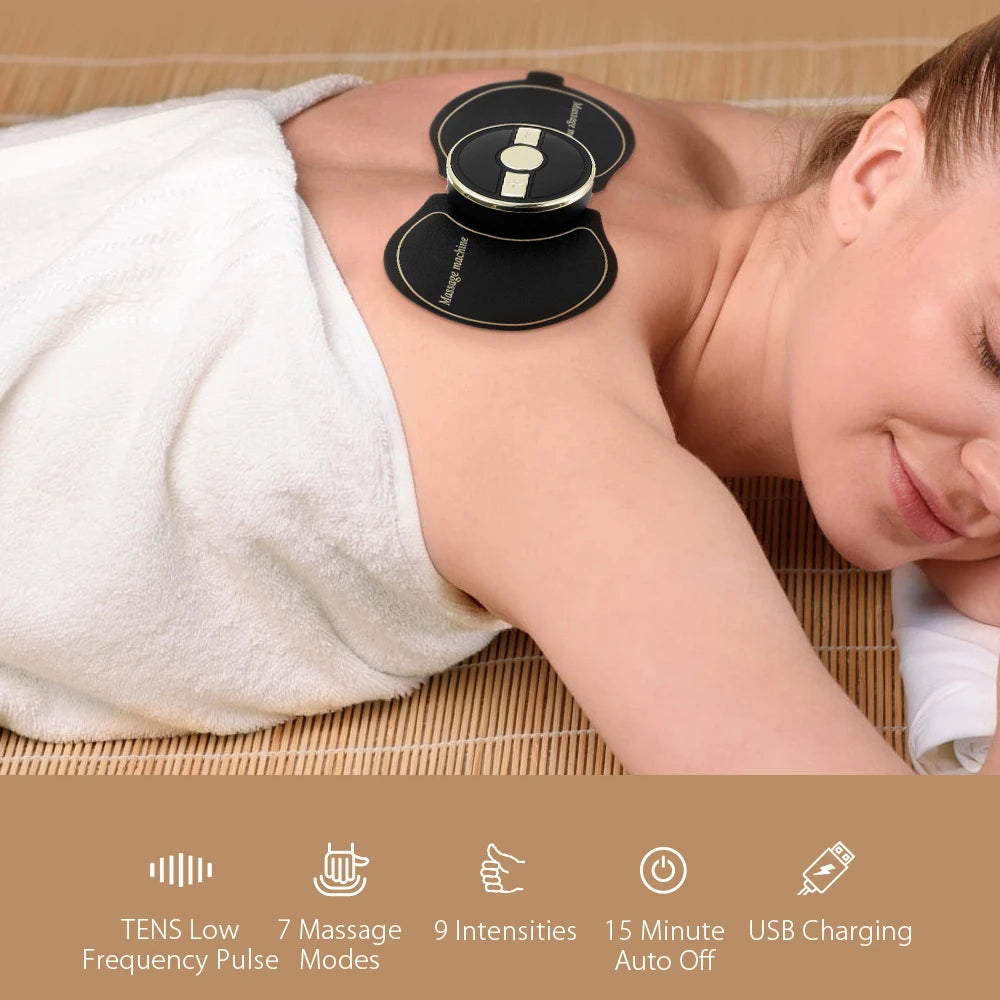 1PCS Electric Cervical Massage 9 Gears Intensity Adjustment Electrode Pad Neck Massager Gold Frame 6 Modes High-Frequency EMS