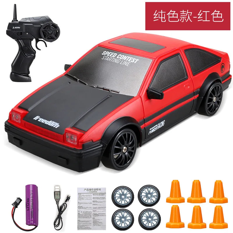 1/24 2.4G Drift Rc Car 4WD 3.7V 500MAH RC Drift Car Toy Remote Control GTR Model AE86 Vehicle Car RC Racing Car Toy