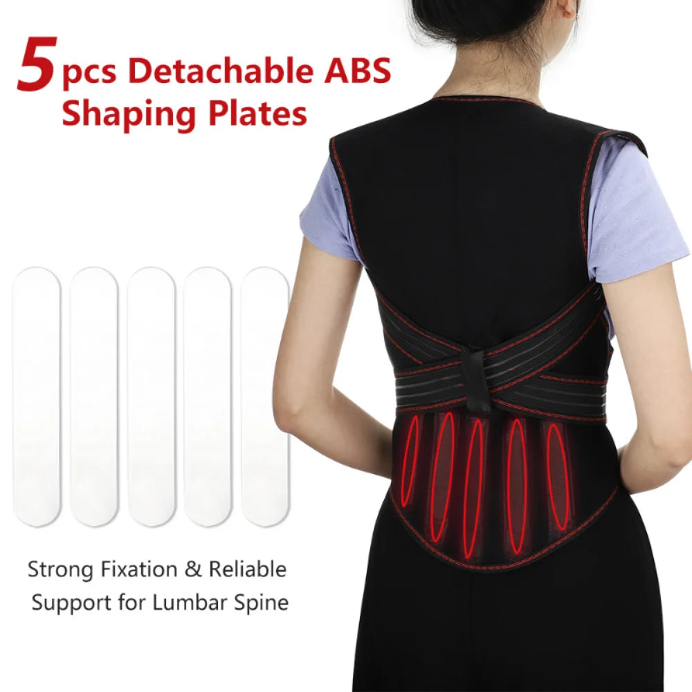 New Spine Lumbar Brace Muscle Relax Tourmaline Self-heating Heating Vest Magnetic Therapy Waist Back Shoulder Posture Corrector