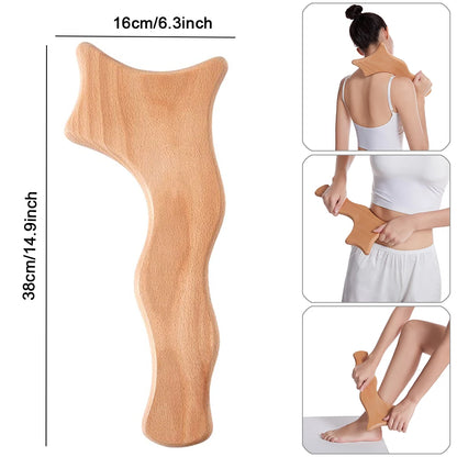 Wooden Gua Sha Scraping Board Wood Lymphatic Drainage Massager Body Sculpting Tools for Anti-Cellulite & Muscle Massage Release