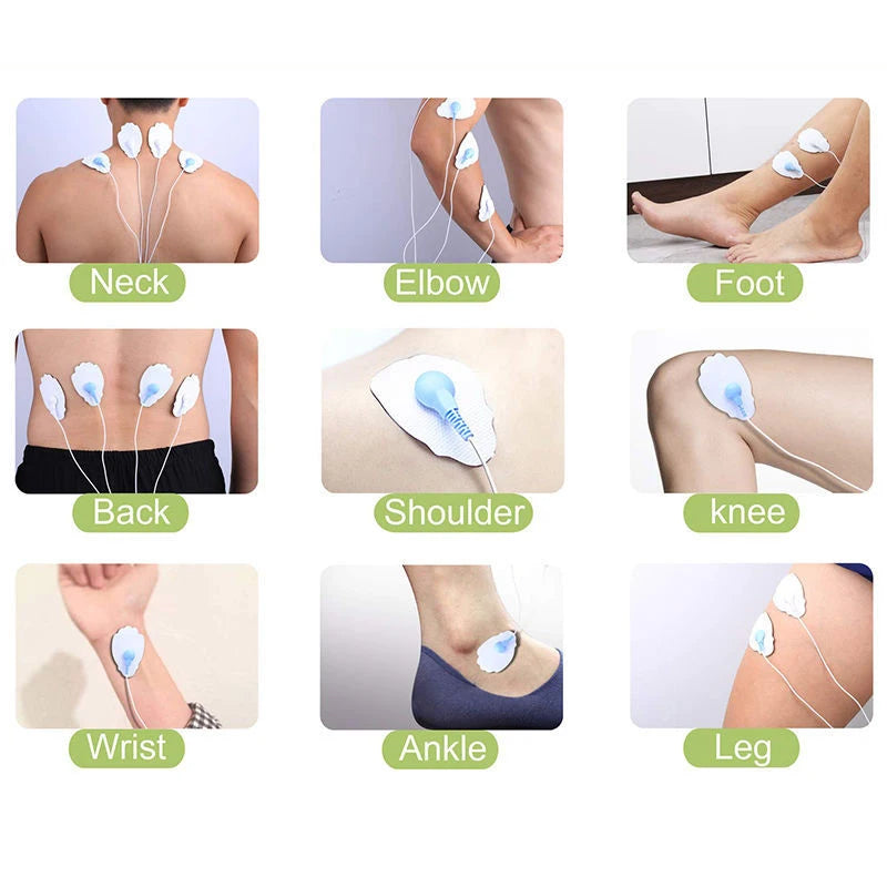 Set 2/4 way Electrode Pads Electric Tens Massage Machine Acupunture Digital Therapy Pulse Stimulator Full Body Slimming Massager