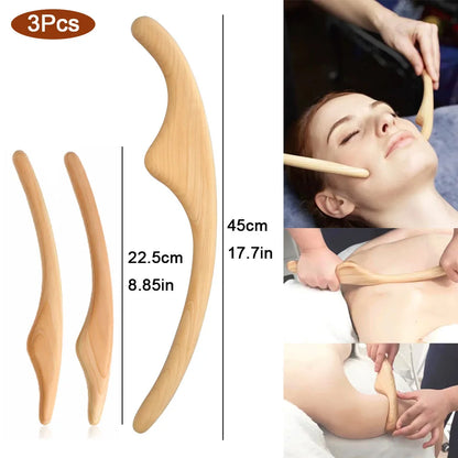 Wooden Gua Sha Scraping Board Wood Lymphatic Drainage Massager Body Sculpting Tools for Anti-Cellulite & Muscle Massage Release