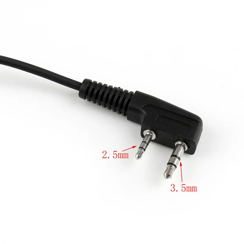 2 Pin K-Head Baofeng Radio Audio Cable Adapter Extension Cord For BF-888S UV-82 UV-5R kenwood Headset Speaker PTT Mic Mcirophone