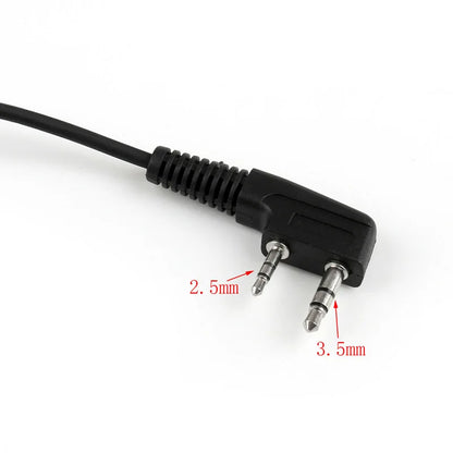 2 Pin K-Head Baofeng Radio Audio Cable Adapter Extension Cord For BF-888S UV-82 UV-5R kenwood Headset Speaker PTT Mic Mcirophone