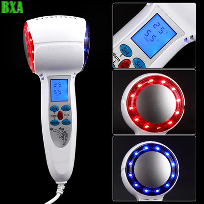 Red Blue Photon Hot Cold Hammer Cryotherapy Warm Ice Heating Facial Skin Lifting Tighten Anti-aging Face Spa Shrink Pore Massage