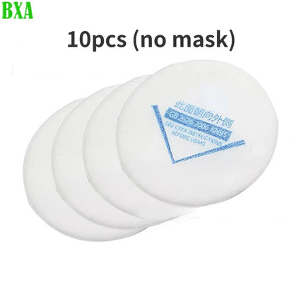 10pcs Filter Cotton Replaceable Industry Dust-Proof for 6200/7502/6800 Gas Mask Chemical Respirator Spraying Painting（No Mask）