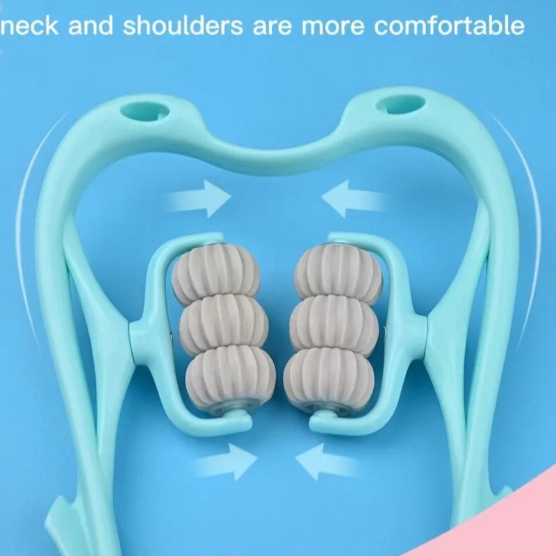 3 in 1 Back Massager Neck Massage Cervical Massager Clip Artifact Six Wheel Neck Kneading Massager Manual Multifunctional