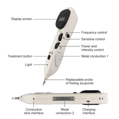 TENS Electronic Acupuncture Pen Massager Digital Display Point Detector Pain Therapy Acupuncture Meridian Pen Muscle Stimulator