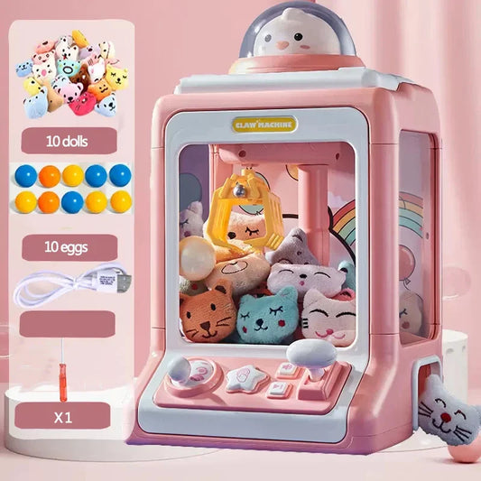 Automatic Doll DIY Machine Kids Coin Operated Play Game Mini Jeux Toy Claw Machine Crane Machines Music Doll for Christmas Gifts