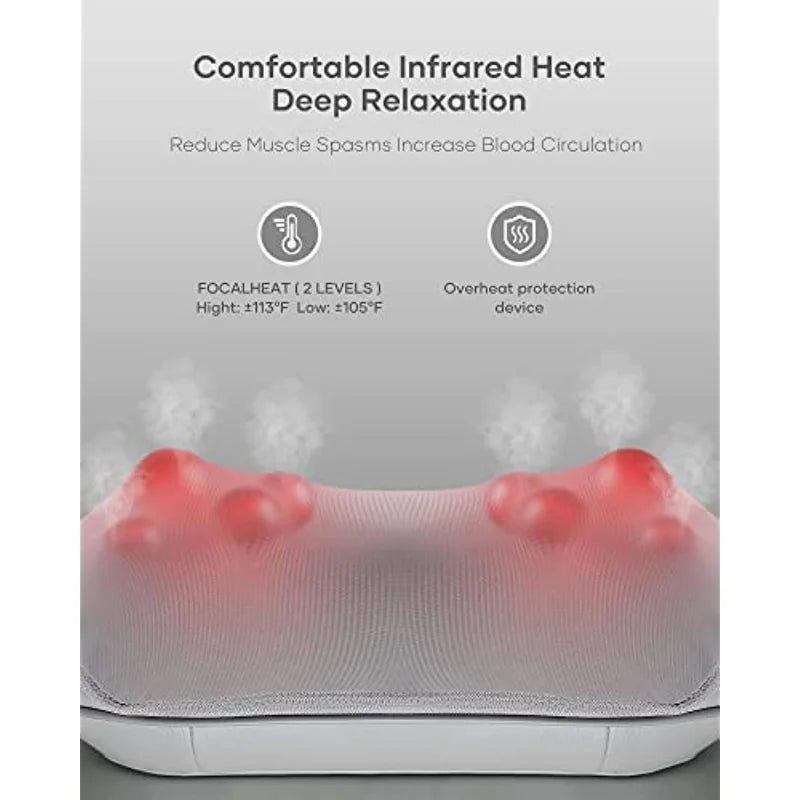 New Heating Neck Massager U Shaped Shawl Electric Back And Neck Massager Instrument Shiatsu Shoulder Muscle Relax Ultralight