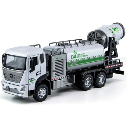 Vehicles For Boys 1/50 Diecast Alloy Spray Sprinkler Toy Model Water Cannon Truck Pull Back Can Detachabled Engineering Gifts