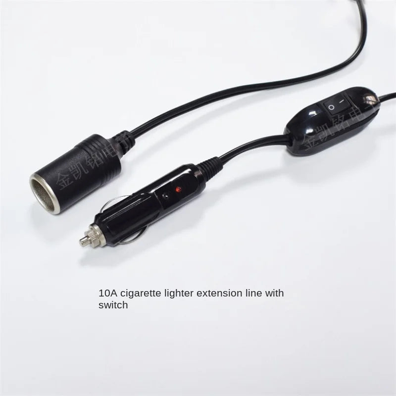 10A Pure Copper Thickened 12V24V Universal Cigarette Lighter Extension Cable with Switch, 3m Car Charger Power Cord