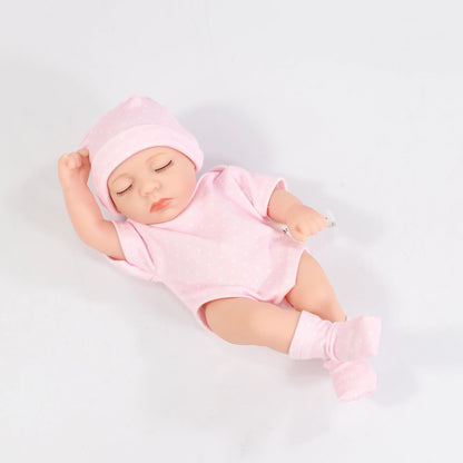 19cm Silicone Reborn Dolls Lifelike Reborn Baby Toys Waterproof Doll Cute Mini Sleep Soother Doll for Girls Birthday Gift