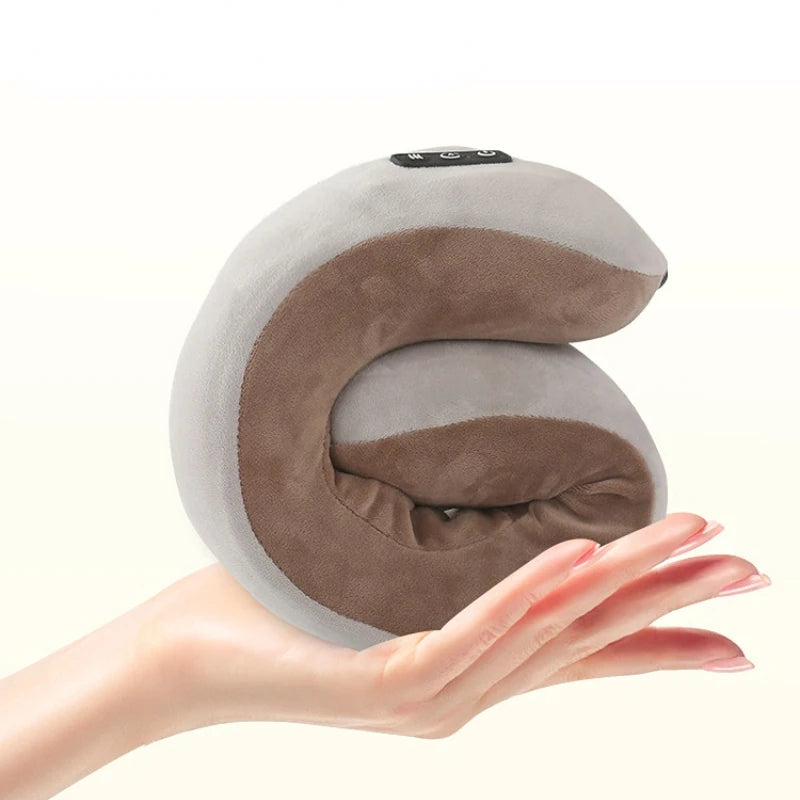 Electric U Shaped Neck Massager Pillow Memory Foam Soft Travel Shoulder Cervical Massager Sleeping Airplane Healthcare Bedding