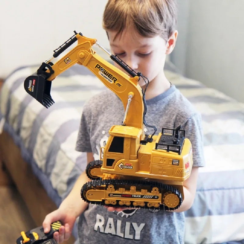 1/18 RC Truck RC Trolley 10 Channels 2.4G Remote Control Excavator Large Wireless Electric Excavator Model Children's Toy