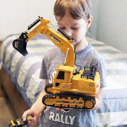 1/18 RC Truck RC Trolley 10 Channels 2.4G Remote Control Excavator Large Wireless Electric Excavator Model Children's Toy