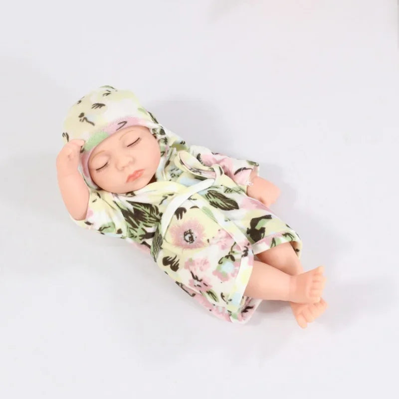 19cm Silicone Reborn Dolls Lifelike Reborn Baby Toys Waterproof Doll Cute Mini Sleep Soother Doll for Girls Birthday Gift