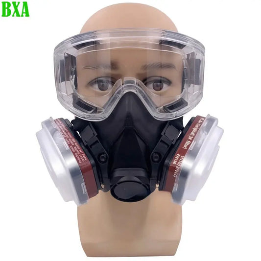 Protective 6200 Type Gas Mask Chemcial Safety Work Proof Dust Painting Spraying Facepiece Respirator with Organic Vapor Filter