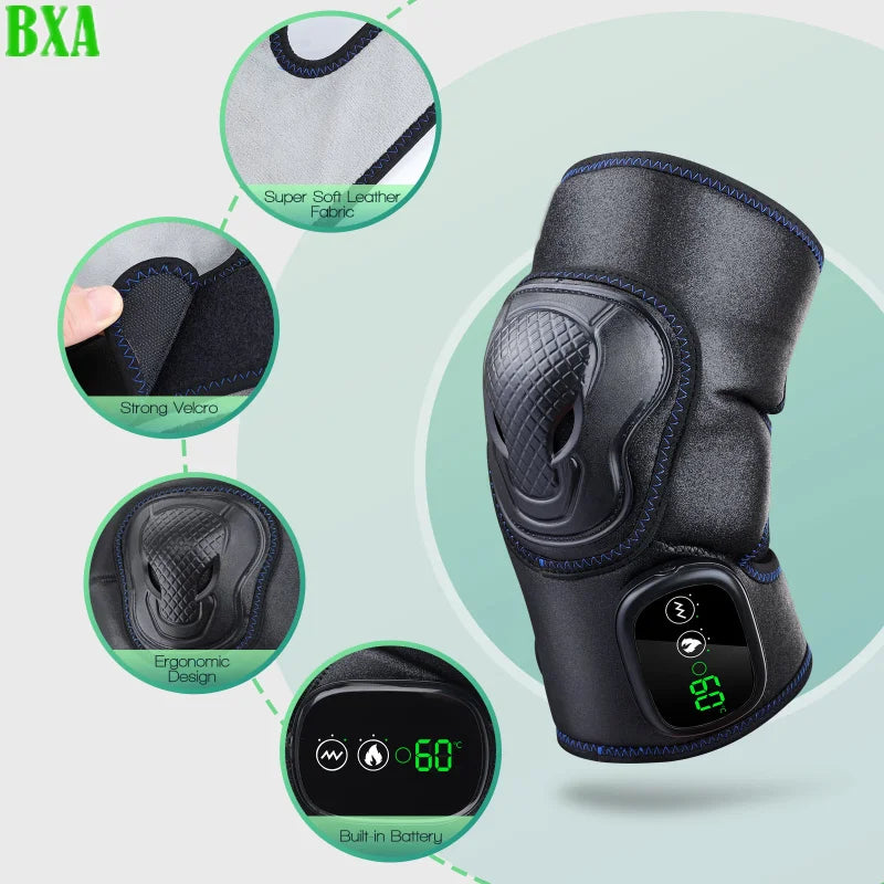 Electric Knee Massager Heating Therapy Relieve Arthritis Pain Knee Joint Brace Support Vibration Knee Massage Healthy Care