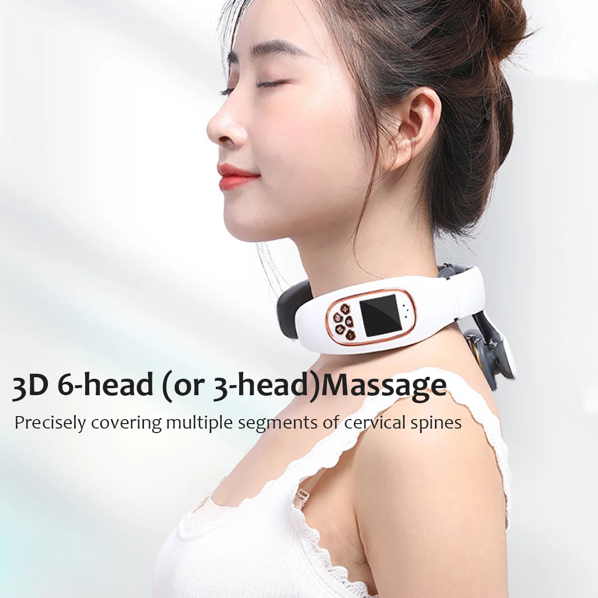 6/3 Head USB Wireless Neck Electric Massager Cervical Infrared Heating Vibration Massage