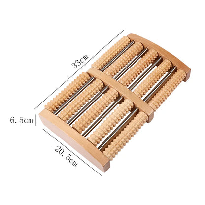 5 & 6 Row Foot Massager Wooden Foot Roller Wood Care Massage Reflexology Relax Relief Massager Spa Gift Anti Cellulite Care Tool