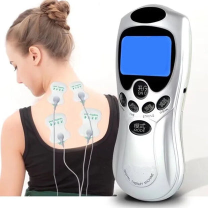 Set 2/4 way Electrode Pads Electric Tens Massage Machine Acupunture Digital Therapy Pulse Stimulator Full Body Slimming Massager