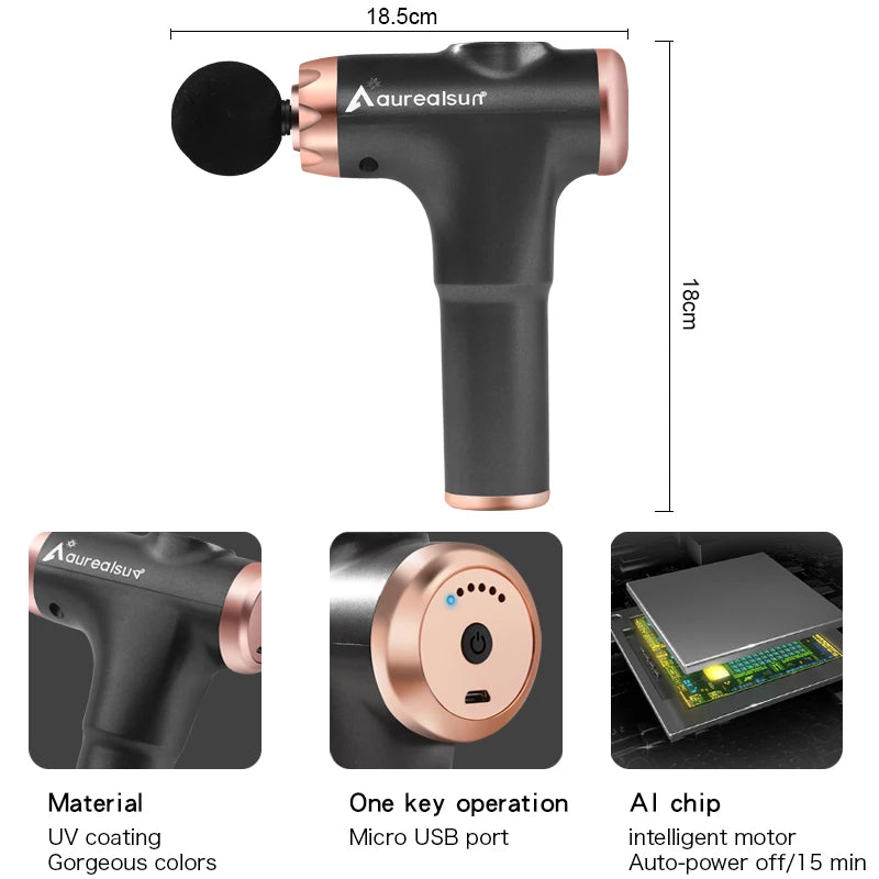 Electric Massager Gun 4 Heads Massage Stick Masajeador Deep Muscle Stimulator Relax Antistress Body Saude Cellulite Massage Gym